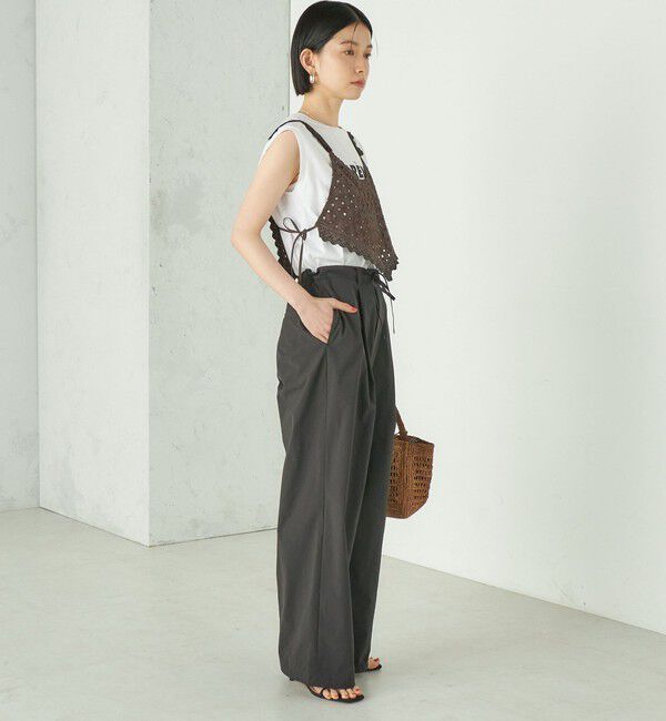 SHIPS for women「Wai＋:〈接触冷感 / 吸水速乾 / 洗濯機可能〉タイプライター コンフィ タック パンツ」|その他|