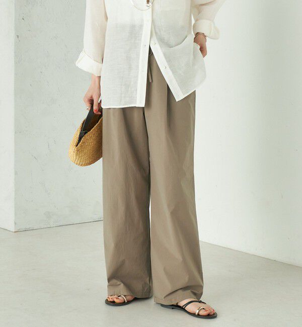SHIPS for women「Wai＋:〈接触冷感 / 吸水速乾 / 洗濯機可能〉タイプライター コンフィ タック パンツ」|その他|