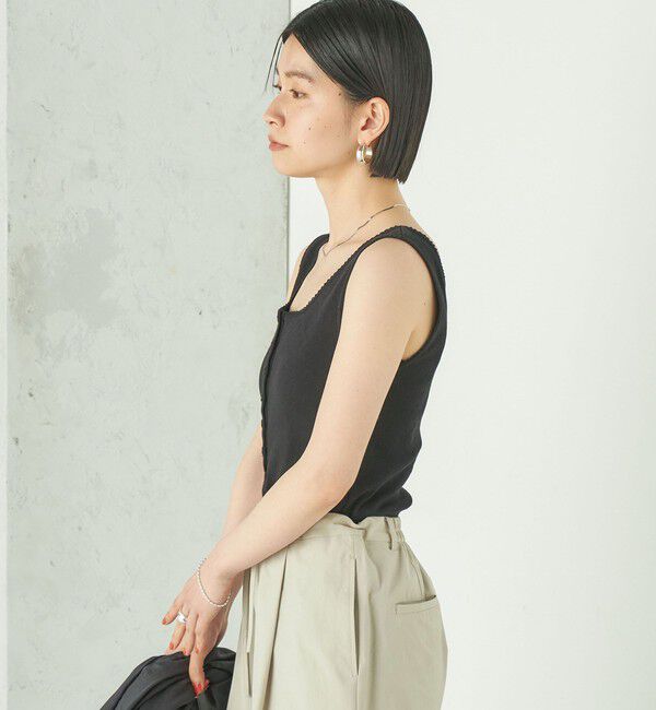 SHIPS for women「Wai＋:〈手洗い可能〉アイレット ヘンリー タンクトップ」|タンクトップ|