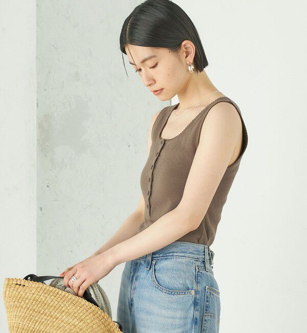SHIPS for women「Wai＋:〈手洗い可能〉アイレット ヘンリー タンクトップ」|タンクトップ|