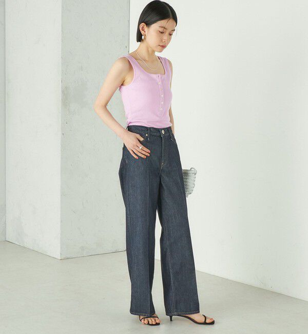 SHIPS for women「Wai＋:〈手洗い可能〉アイレット ヘンリー タンクトップ」|タンクトップ|