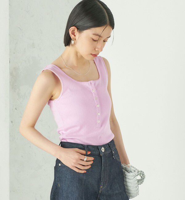 SHIPS for women「Wai＋:〈手洗い可能〉アイレット ヘンリー タンクトップ」|タンクトップ|