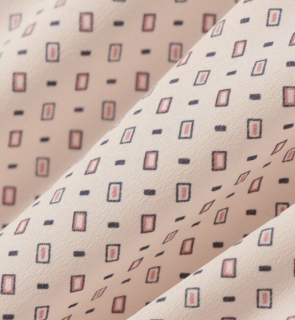 SHIPS for women「〈手洗い可能〉プリント キーネック フレア スリーブ 半袖 ワンピース」|ワンピース|