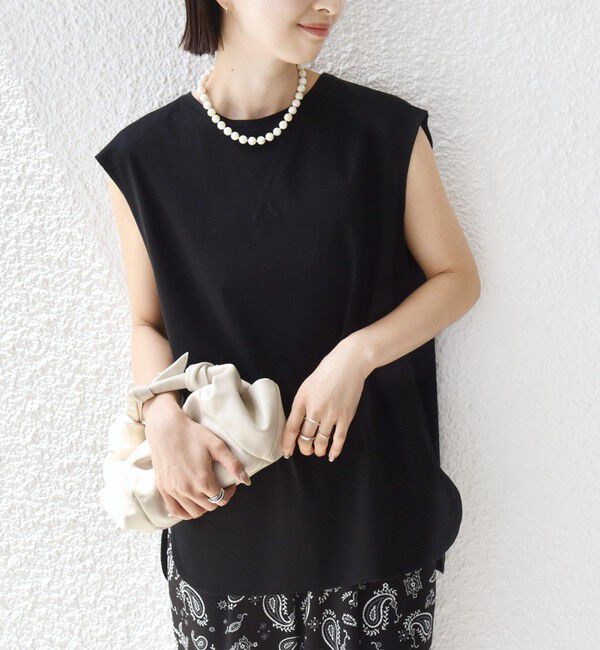 SHIPS for women「〈接触冷感/UVカット〉ガゼット デザイン 裾 ラウンド TEE」|Tシャツ・カットソー|