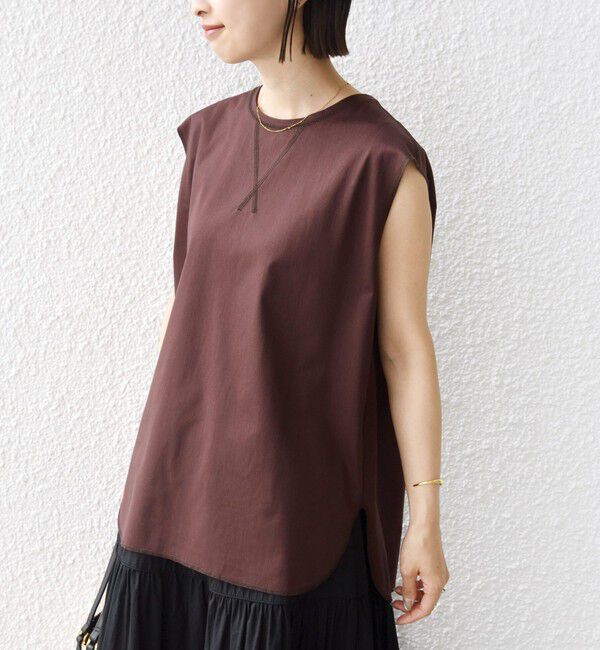 SHIPS for women「〈接触冷感/UVカット〉ガゼット デザイン 裾 ラウンド TEE」|Tシャツ・カットソー|