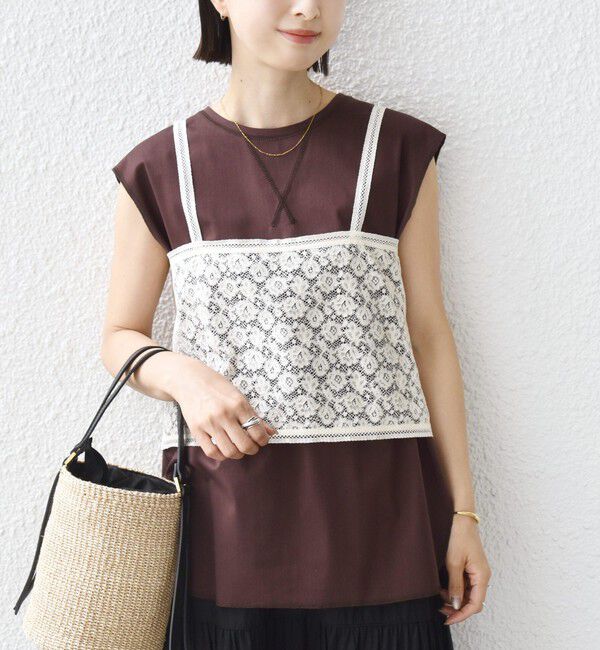 SHIPS for women「〈接触冷感/UVカット〉ガゼット デザイン 裾 ラウンド TEE」|Tシャツ・カットソー|