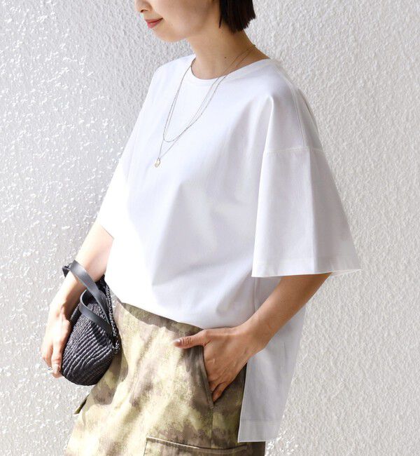 SHIPS for women「〈接触冷感/UVカット〉ガゼット デザイン ワイド スリーブ TEE」|Tシャツ・カットソー|