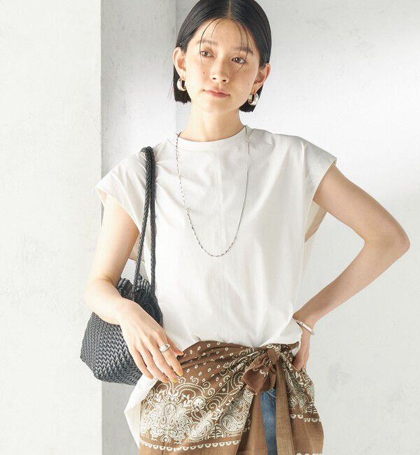 SHIPS for women「【SHIPS別注】TAION: 〈UVカット/接触冷感/吸水速乾〉バック スリット TEE」|Tシャツ・カットソー|ホワイト