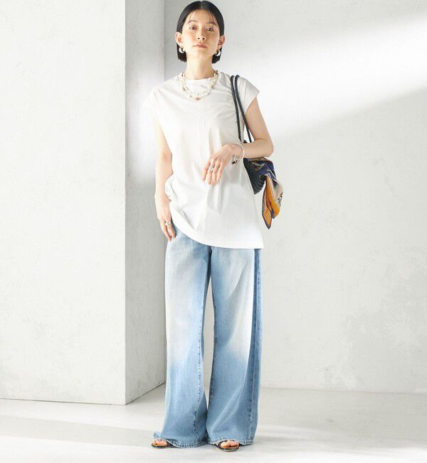 SHIPS for women「【SHIPS別注】TAION: 〈UVカット/接触冷感/吸水速乾〉バック スリット TEE」|Tシャツ・カットソー|