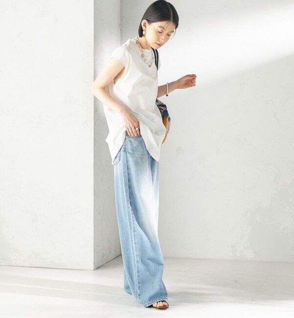 SHIPS for women「【SHIPS別注】TAION: 〈UVカット/接触冷感/吸水速乾〉バック スリット TEE」|Tシャツ・カットソー|