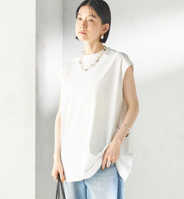 SHIPS for women「【SHIPS別注】TAION: 〈UVカット/接触冷感/吸水速乾〉バック スリット TEE」|Tシャツ・カットソー|