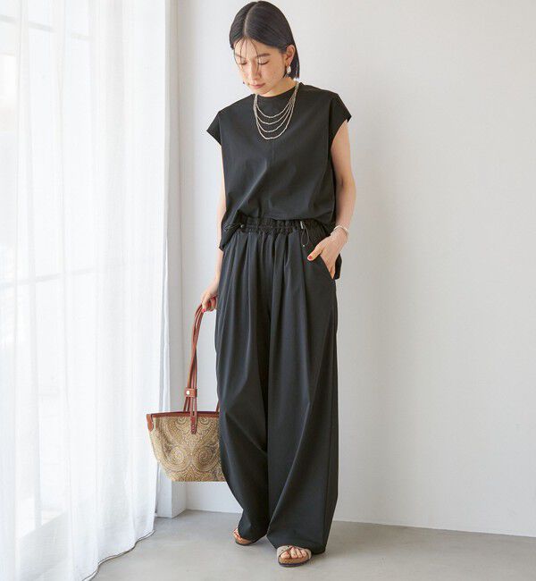SHIPS for women「【SHIPS別注】TAION: 〈UVカット/接触冷感/吸水速乾〉ドロスト パンツ」|その他|