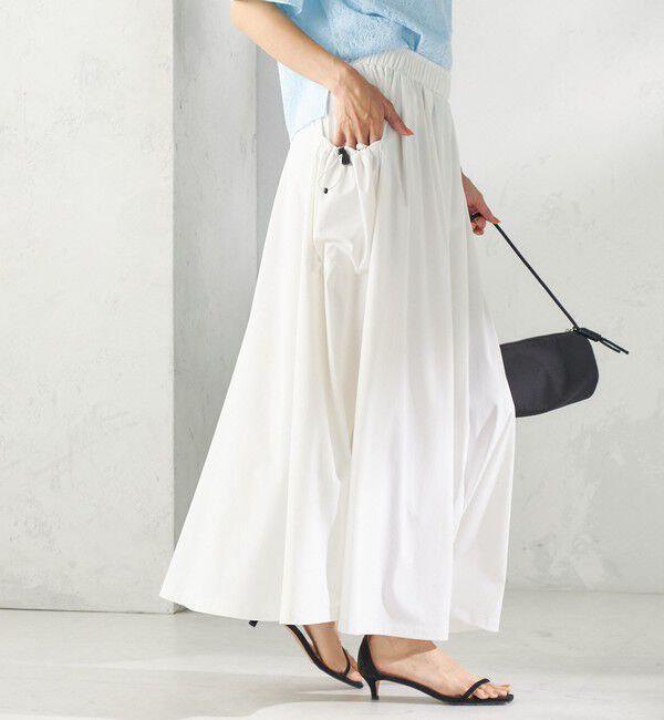 SHIPS for women「【SHIPS別注】TAION: 〈UVカット/接触冷感/吸水速乾〉サイド ポケット スカート」|スカート|ホワイト