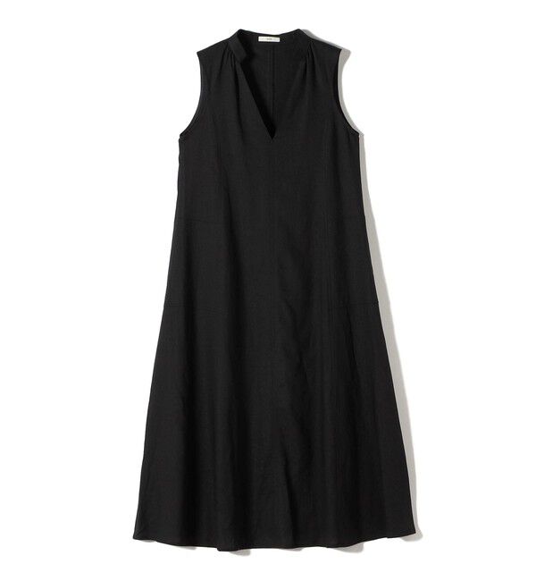 SHIPS for women「【WEB限定】〈手洗い可能〉レーヨン 麻 ステッチ デザイン Vネック ワンピース」|ワンピース|