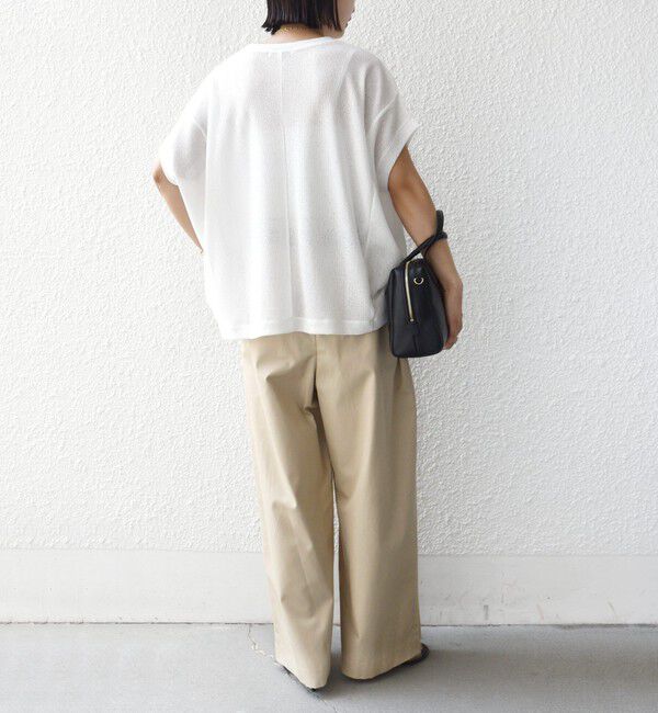 SHIPS for women「【WEB限定】シアー ワッフル スリット TEE」|Tシャツ・カットソー|