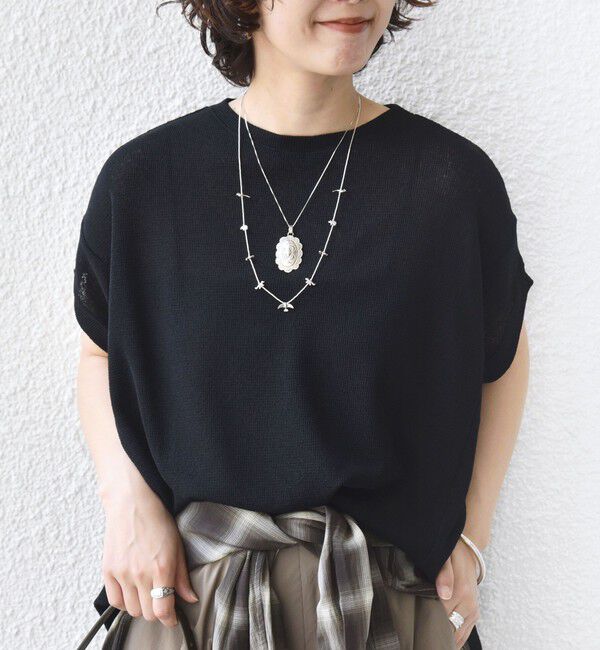 SHIPS for women「【WEB限定】シアー ワッフル スリット TEE」|Tシャツ・カットソー|