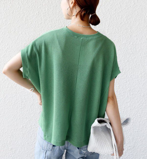 SHIPS for women「【WEB限定】シアー ワッフル スリット TEE」|Tシャツ・カットソー|