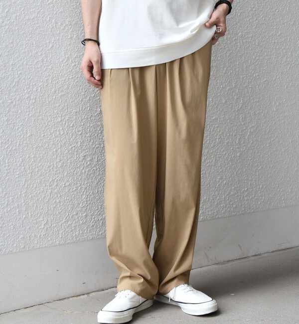 SHIPS any「SHIPS any:〈接触冷感〉クール スーパーストレッチ 2タック リラックス イージー パンツ◇」|チノ|
