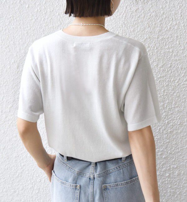 SHIPS for women「〈手洗い可能〉ラメ ニット ショート スリーブ プルオーバー」|ニット・セーター|