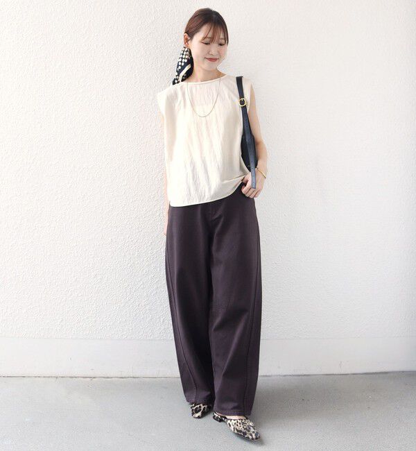 SHIPS for women「【実力派ベーシック】〈手洗い可能〉レーヨン ナイロン 深 ベンツ ノースリーブ プルオーバー」|Tシャツ・カットソー|