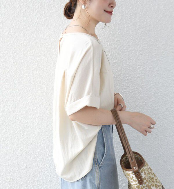 SHIPS for women「【実力派ベーシック】〈手洗い可能〉レーヨン ナイロン ドルマン 半袖 プルオーバー」|Tシャツ・カットソー|