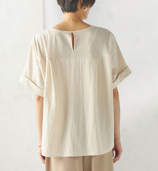 SHIPS for women「【実力派ベーシック】〈手洗い可能〉レーヨン ナイロン ドルマン 半袖 プルオーバー」|Tシャツ・カットソー|