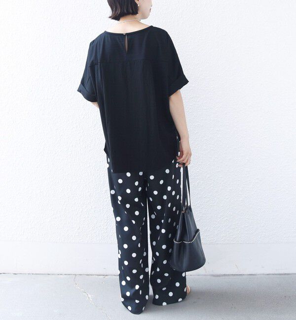 SHIPS for women「【実力派ベーシック】〈手洗い可能〉レーヨン ナイロン ドルマン 半袖 プルオーバー」|Tシャツ・カットソー|