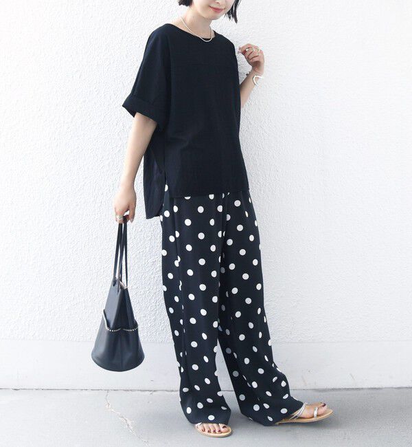 SHIPS for women「【実力派ベーシック】〈手洗い可能〉レーヨン ナイロン ドルマン 半袖 プルオーバー」|Tシャツ・カットソー|