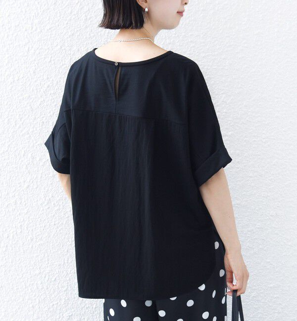 SHIPS for women「【実力派ベーシック】〈手洗い可能〉レーヨン ナイロン ドルマン 半袖 プルオーバー」|Tシャツ・カットソー|