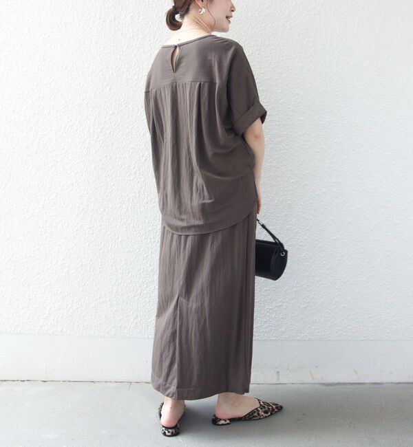 SHIPS for women「【実力派ベーシック】〈手洗い可能〉レーヨン ナイロン ドルマン 半袖 プルオーバー」|Tシャツ・カットソー|