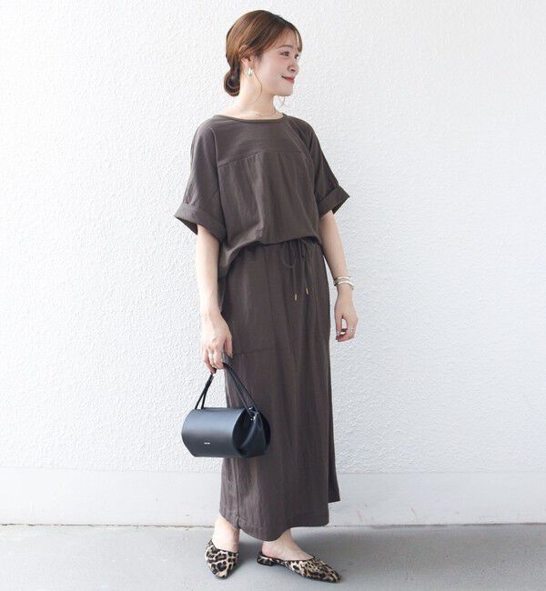 SHIPS for women「【実力派ベーシック】〈手洗い可能〉レーヨン ナイロン ドルマン 半袖 プルオーバー」|Tシャツ・カットソー|