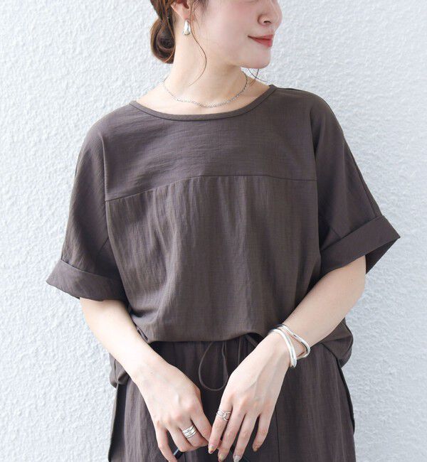 SHIPS for women「【実力派ベーシック】〈手洗い可能〉レーヨン ナイロン ドルマン 半袖 プルオーバー」|Tシャツ・カットソー|