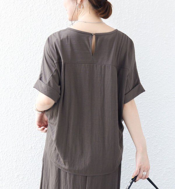 SHIPS for women「【実力派ベーシック】〈手洗い可能〉レーヨン ナイロン ドルマン 半袖 プルオーバー」|Tシャツ・カットソー|