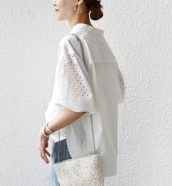 SHIPS for women「〈手洗い可能〉カットワーク レース スリーブ ブラウス」|シャツ・ブラウス|
