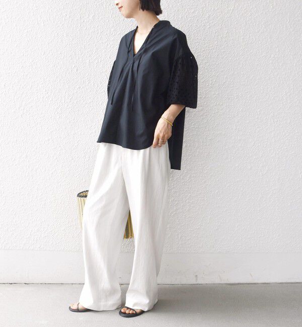 SHIPS for women「〈手洗い可能〉カットワーク レース スリーブ ブラウス」|シャツ・ブラウス|