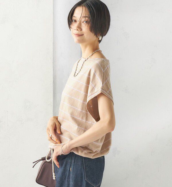 SHIPS for women「《予約》マルチ ボーダー 裾 ドロスト プルオーバー」|Tシャツ・カットソー|