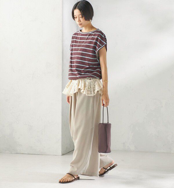 SHIPS for women「《予約》マルチ ボーダー 裾 ドロスト プルオーバー」|Tシャツ・カットソー|