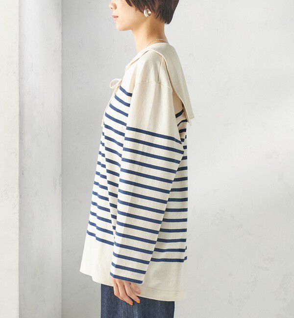 SHIPS for women「【SHIPS別注】Le minor: ボーダー セーラーカラー プルオーバー」|Tシャツ・カットソー|