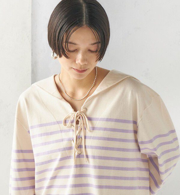 SHIPS for women「【SHIPS別注】Le minor: ボーダー セーラーカラー プルオーバー」|Tシャツ・カットソー|