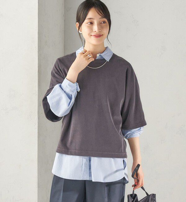 SHIPS for women「【実力派ベーシック】〈接触冷感/UVカット〉マイクロ パイル ドルマンスリーブ プルオーバー」|Tシャツ・カットソー|