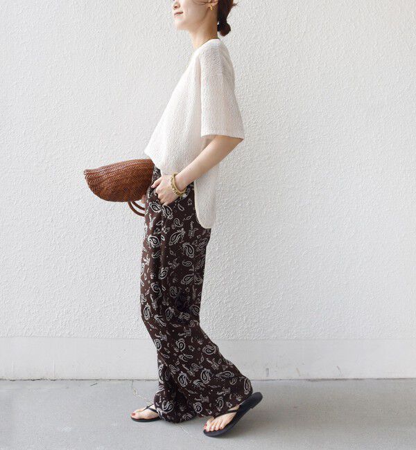 SHIPS for women「【WEB限定】〈手洗い可能〉ウェーブ クレープ ショート スリーブ カットソー」|Tシャツ・カットソー|