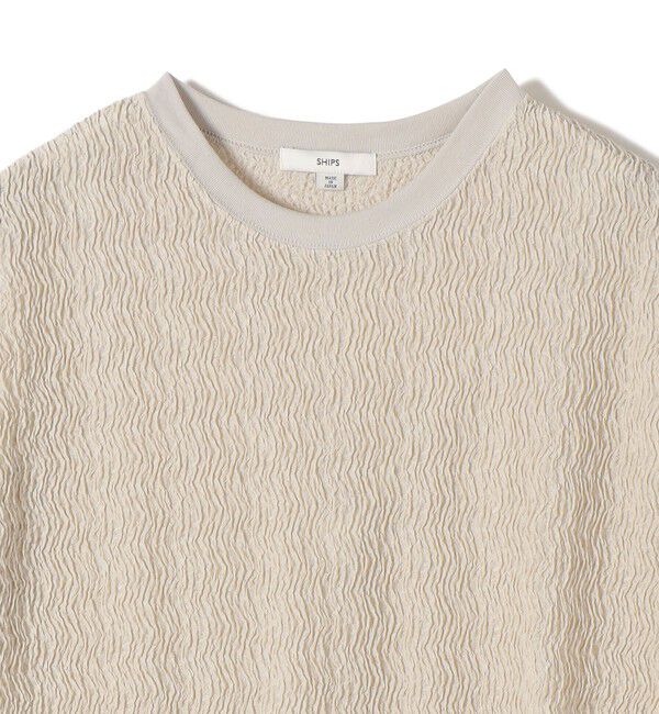 SHIPS for women「【WEB限定】〈手洗い可能〉ウェーブ クレープ ショート スリーブ カットソー」|Tシャツ・カットソー|