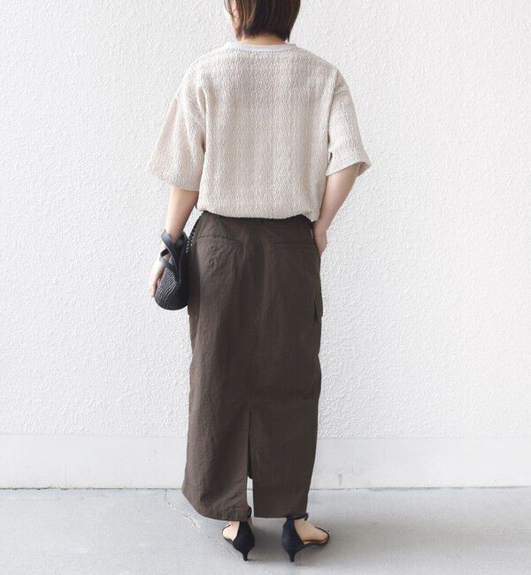 SHIPS for women「【WEB限定】〈手洗い可能〉ウェーブ クレープ ショート スリーブ カットソー」|Tシャツ・カットソー|