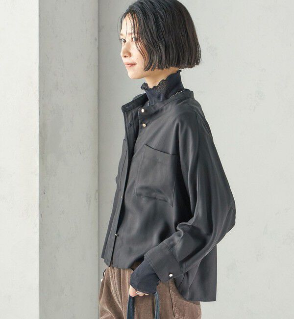 SHIPS for women「〈手洗い可能〉プリシュランク ツイル ショート シャツ 羽織」|シャツ・ブラウス|