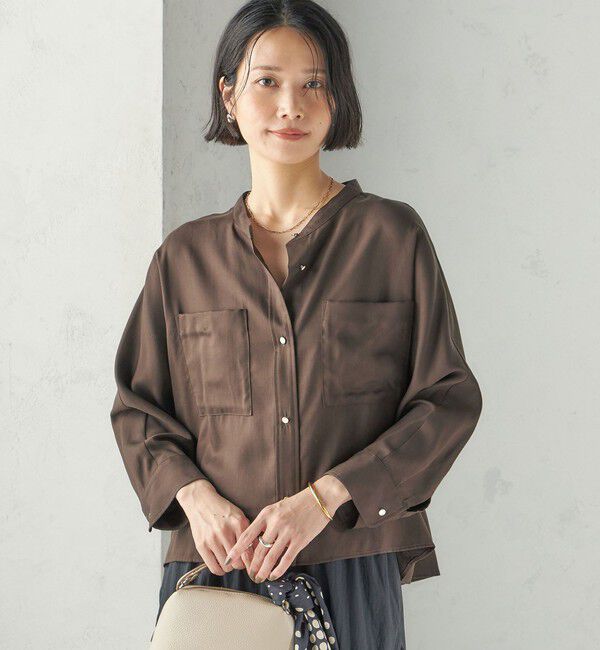 SHIPS for women「〈手洗い可能〉プリシュランク ツイル ショート シャツ 羽織」|シャツ・ブラウス|