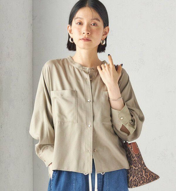 SHIPS for women「〈手洗い可能〉プリシュランク ツイル ショート シャツ 羽織」|シャツ・ブラウス|