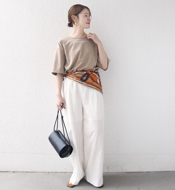 SHIPS for women「〈手洗い可能〉フィブリル サテン ジャージー 半袖 プルオーバー」|Tシャツ・カットソー|