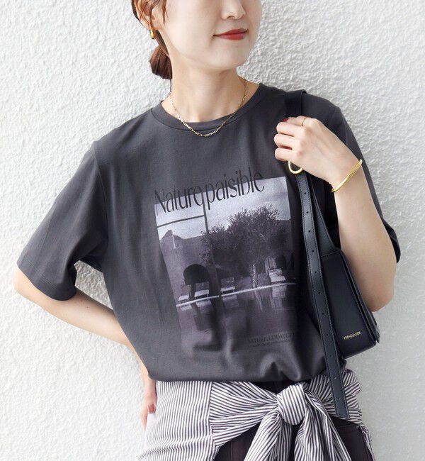 SHIPS for women「メルティ コットン フォト プリント TEE」|Tシャツ・カットソー|ダークグレー