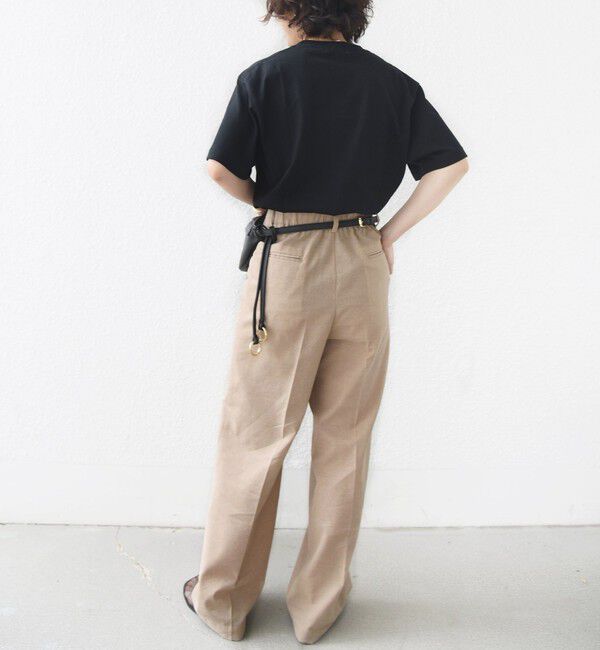 SHIPS for women「〈手洗い可能〉麻混 シャンブレー ピケ 2タック パンツ」|スラックス|