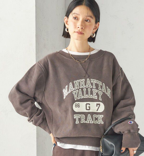 SHIPS for women「《予約》【SHIPS別注】Champion: リバー スウィーブ ロゴ スウェット」|スウェット・ジャージ|ブラウン